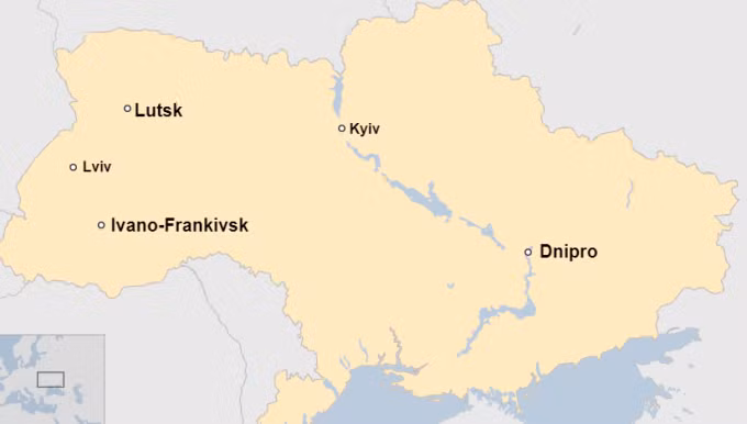 Vị trí Ivano-Frankivsk, phía tây Ukraine. Đồ họa: BBC.