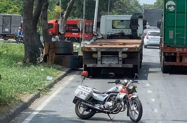 Hiện trường vụ tai nạn. (Ảnh: Công an TP.HCM)