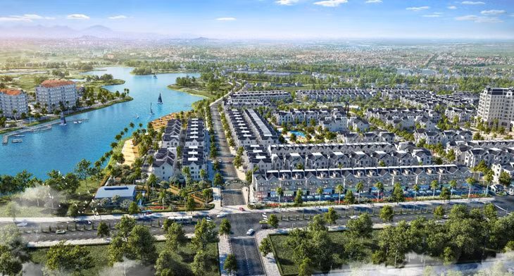Biệt thự nhà vườn Mậu Lâm nằm trên 2 con phố sầm uất: Phố thương mại Lý Nam Đế và phố đi bộ Đinh Tiên Hoàng.
