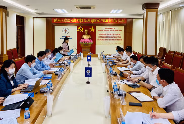 Đồng chí Nguyễn Thị Thu Hà, Phó trưởng Đoàn ĐBQH tỉnh phát biểu tại buổi làm việc.