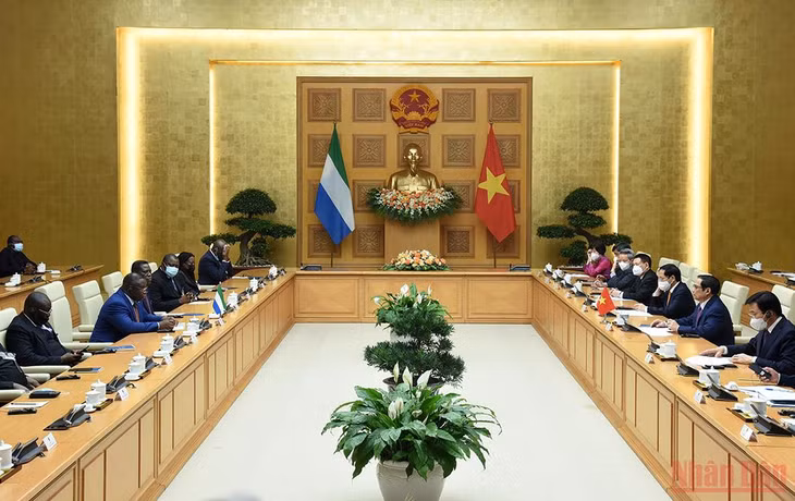 Quang cảnh buổi làm việc. (Ảnh: TRẦN HẢI)