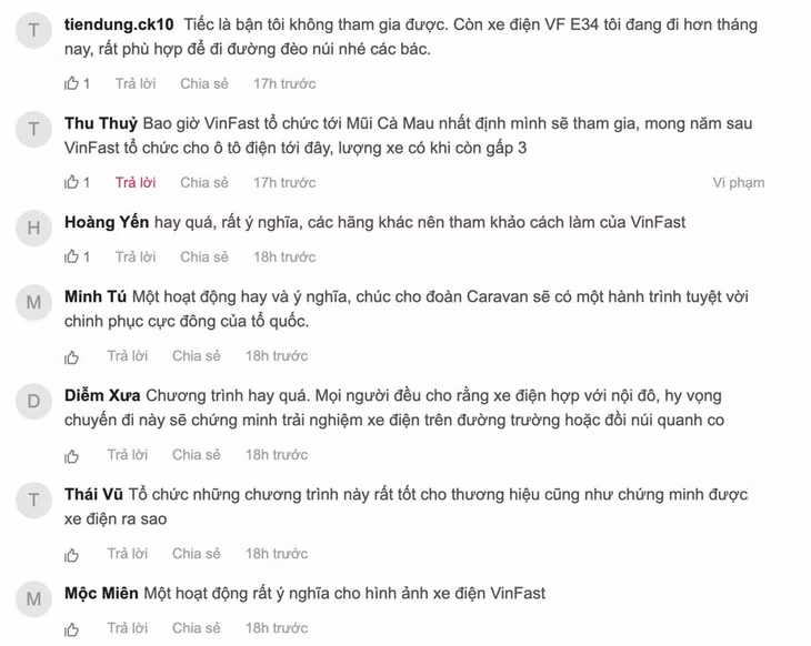 Cùng với sự háo hức, nhiều người dùng cho rằng hành trình tới Sa Vĩ sẽ mang nhiều ý nghĩa khi lần đầu ô tô điện VinFast chinh phục vùng địa đầu Tổ quốc.