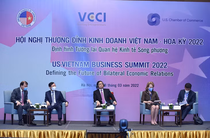 Thủ tướng Phạm Minh Chính dự Hội nghị Thượng đỉnh Kinh doanh Việt Nam-Hoa Kỳ 2022.