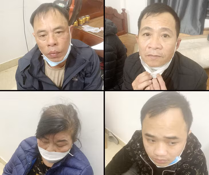 Các đối tượng đánh bạc tại nhà Nguyễn Văn Lợi bị cơ quan Công an bắt giữ.