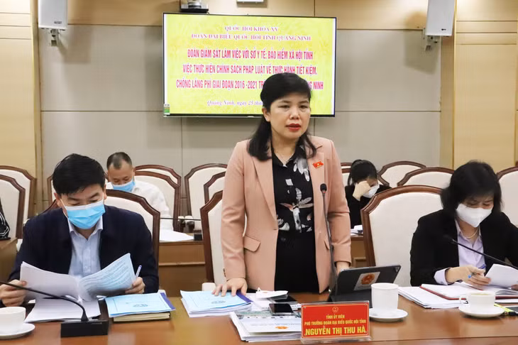 Đồng chí Nguyễn Thị Thu Hà, Phó Trưởng đoàn Đại biểu Quốc hội tỉnh kết luận tại buổi làm việc.