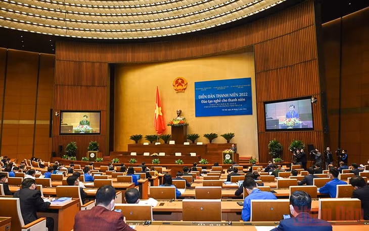 Quang cảnh Diễn đàn chính sách quốc gia về đào tạo nghề cho thanh niên. (Ảnh: Duy Linh)