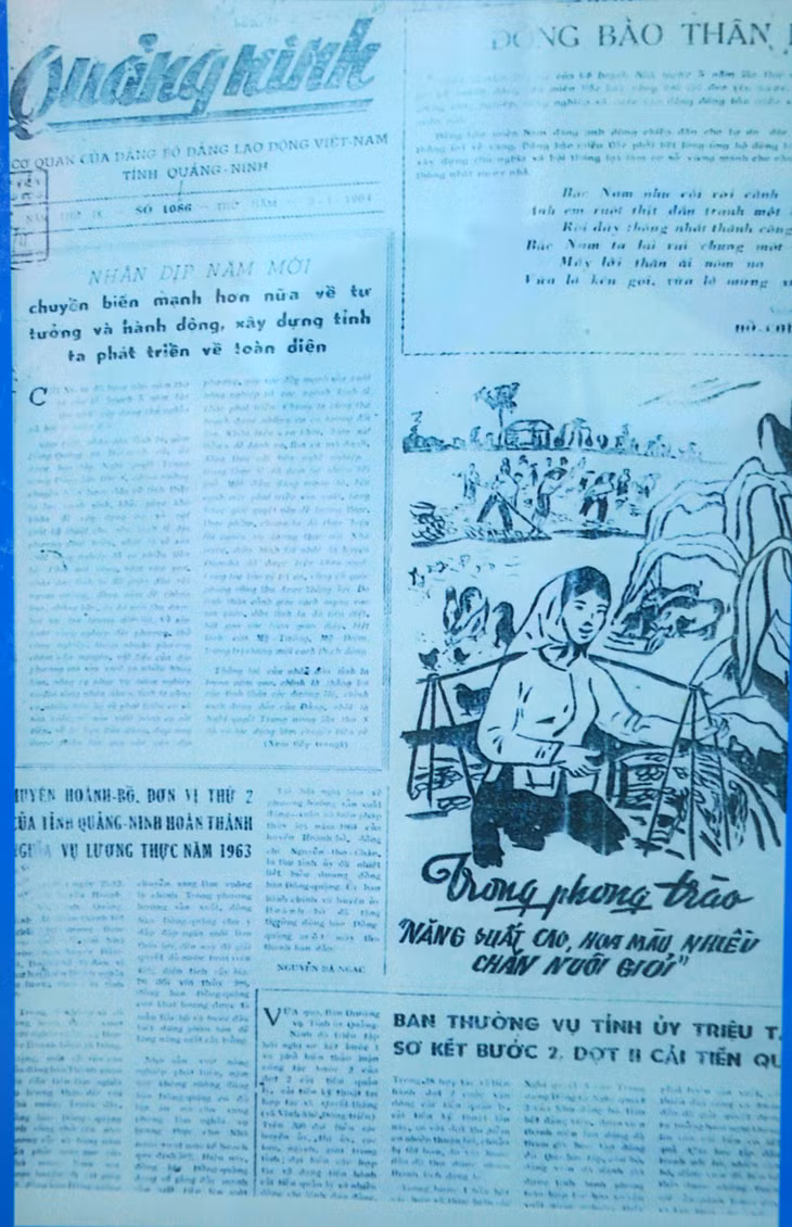 Báo Quảng Ninh số đầu tiên ra ngày 2/1/1964.