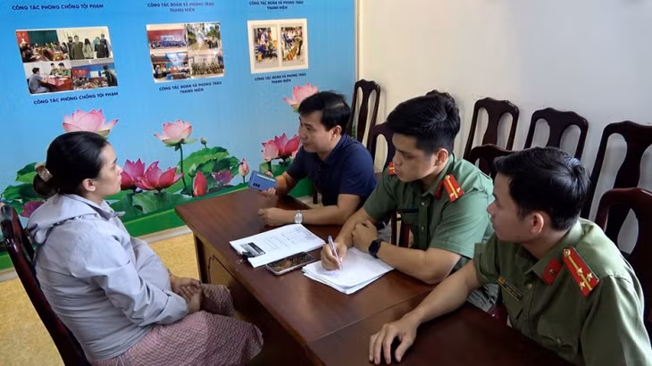 Cơ quan Công an lấy lời khai đối với Như.