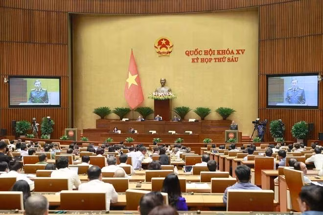 Quốc hội thảo luận về Dự án Luật Căn cước, ngày 25/10/2023. (Ảnh: Doãn Tấn/TTXVN)