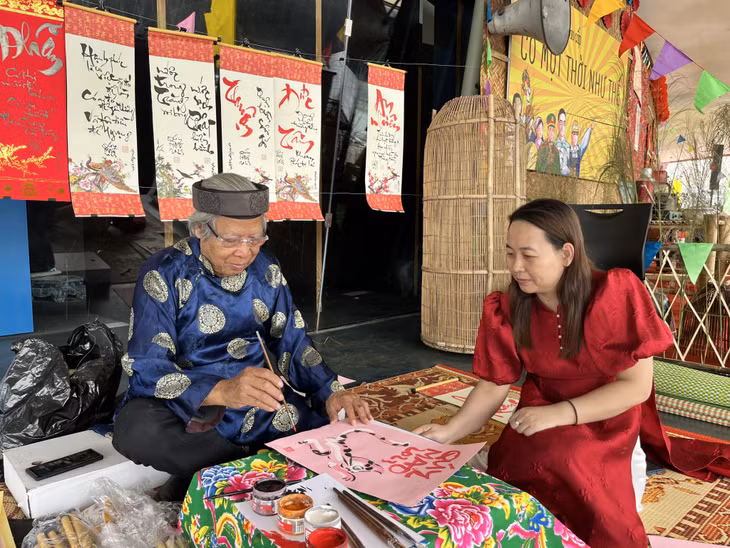 Hoạ sĩ Nghiêm Vinh kết hợp "thư - họa" tặng mọi người nhân dịp Xuân Quý Mão 2023.