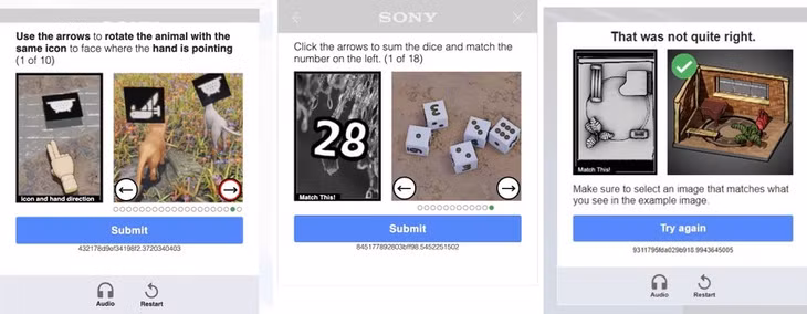 Một số dạng câu hỏi CAPTCHA bị nhận xét quá khó. Ảnh: Reddit.