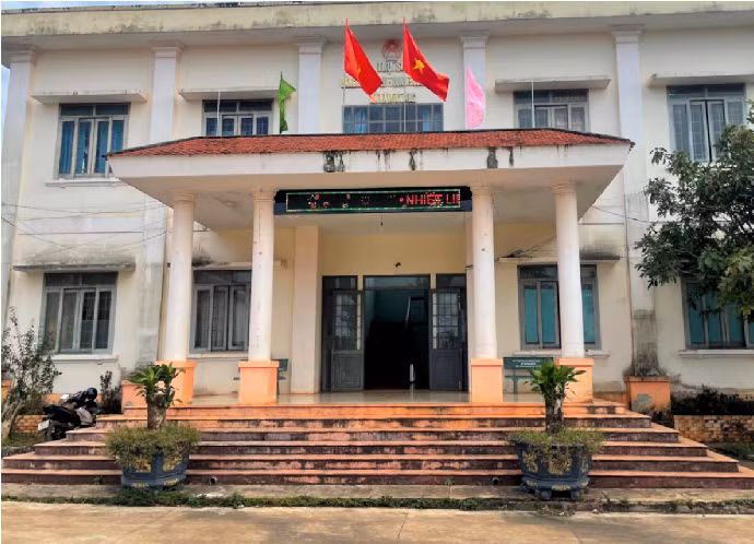 Trụ sở UBND xã Nâm N'jang, nơi ông Thắng công tác.