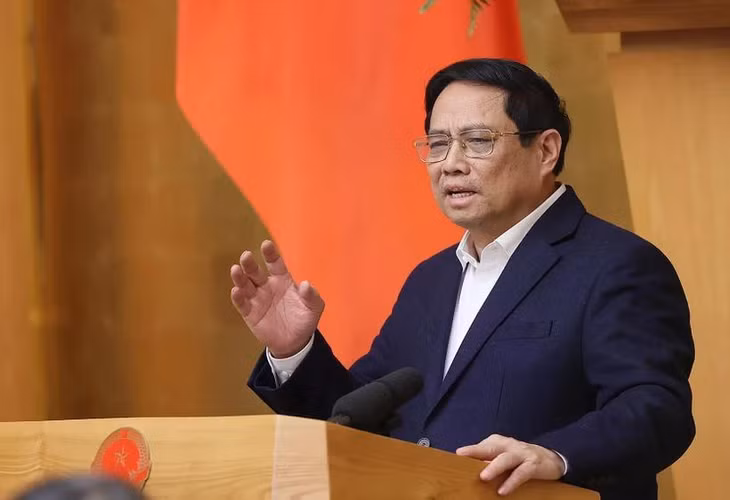 Thủ tướng Phạm Minh Chính kết luận Phiên họp Chính phủ chuyên đề xây dựng pháp luật tháng 12. (Ảnh: Dương Giang/TTXVN)