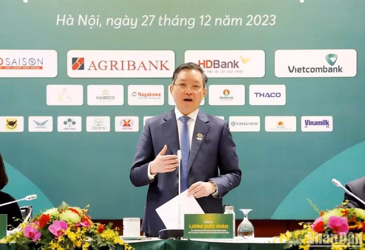 Ông Lương Quốc Đoàn tái đắc cử Chủ tịch Trung ương Hội Nông dân Việt Nam khóa VIII. (Ảnh: THANH TRÀ)
