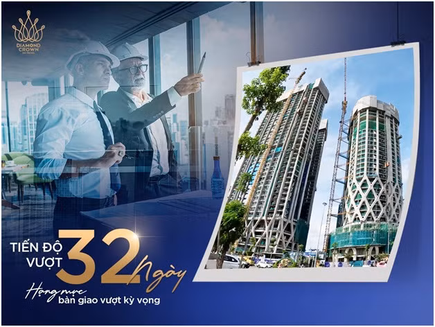 Tiến độ bứt tốc, bứt phá mốc bàn giao, Diamond Crown Hai Phong sẵn sàng bắt đầu bàn giao ngay cuối năm 2023.