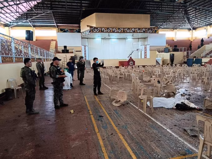 Hiện trường vụ đánh bom tại phòng tập Đại học Quốc gia Mindanao ở thành phố Marawi, tỉnh Lanao del Sur, Philippines ngày 3/12. Ảnh: Chính quyền Lanao Del Sur