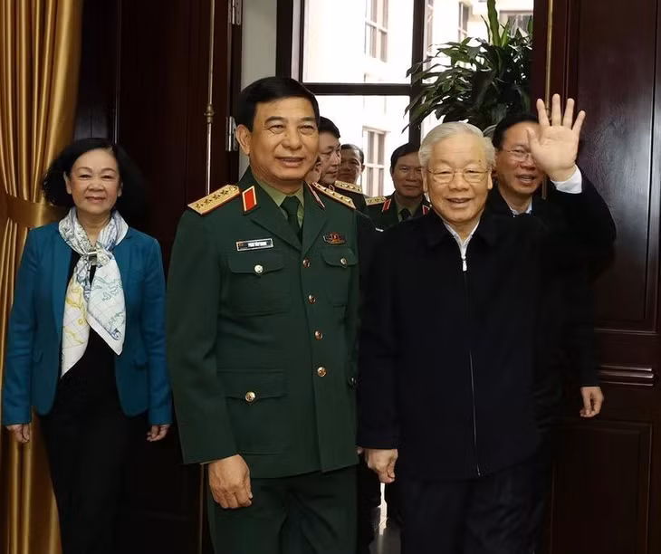 Tổng Bí thư Nguyễn Phú Trọng tới dự Hội nghị Quân ủy Trung ương. (Ảnh: Trí Dũng/ TTXVN)