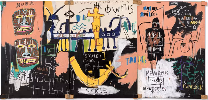 El Gran Espectaculo (The Nile) của Jean-Michel Basquiat xếp thứ tư, theo Artsy. Bức vẽ đạt 67,1 triệu USD tại phiên đấu giá 21st Century Evening Sale của Christie's hồi tháng 5. Đây là tác phẩm đắt thứ tư của họa sĩ, kỷ lục là Untitled (1982), được bán tại Sotheby's với giá 110,5 triệu USD.