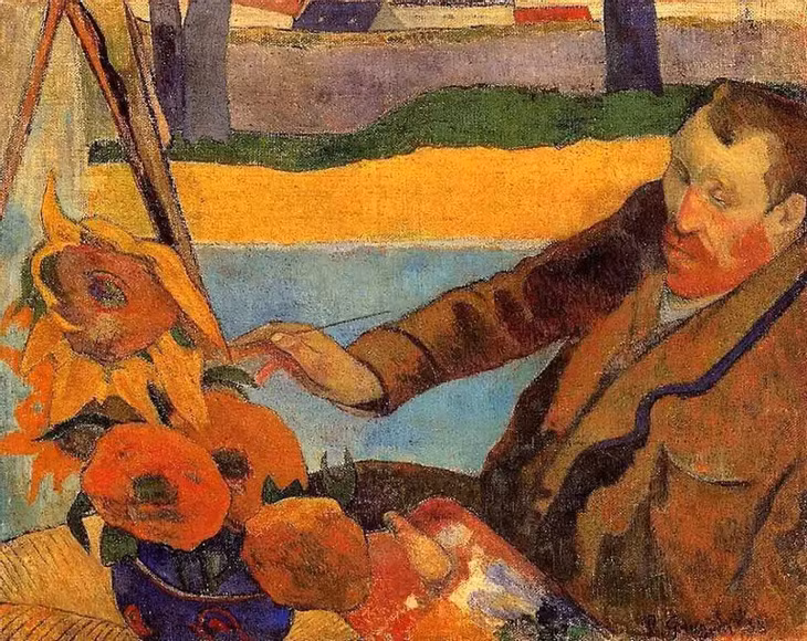 Bức 'Họa sĩ của những đóa hướng dương' do Paul Gaugin vẽ miêu tả Van Gogh đang sáng tác