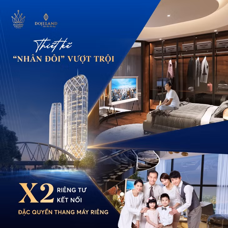 Căn hộ 3-3,5PN thiết kế 2 tầng sở hữu tọa độ cao và diện tích rộng nhất bảng hàng căn hộ tại Diamond Crown Hai Phong.