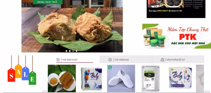 Sàn thương mại điện tử Bắc Ninh (www.ecombacninh.vn) đăng thông tin quảng bá, giới thiệu hơn 1.000 sản phẩm, dịch vụ của gần 60 doanh nghiệp, hợp tác xã, hộ kinh doanh (ảnh chụp màn hình).
