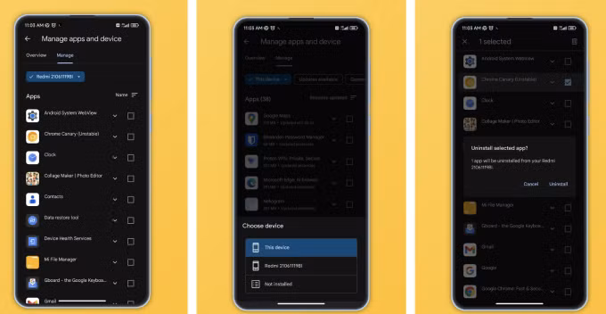 Các bước gỡ ứng dụng từ xa trên Google Play. Ảnh: The Spandroid