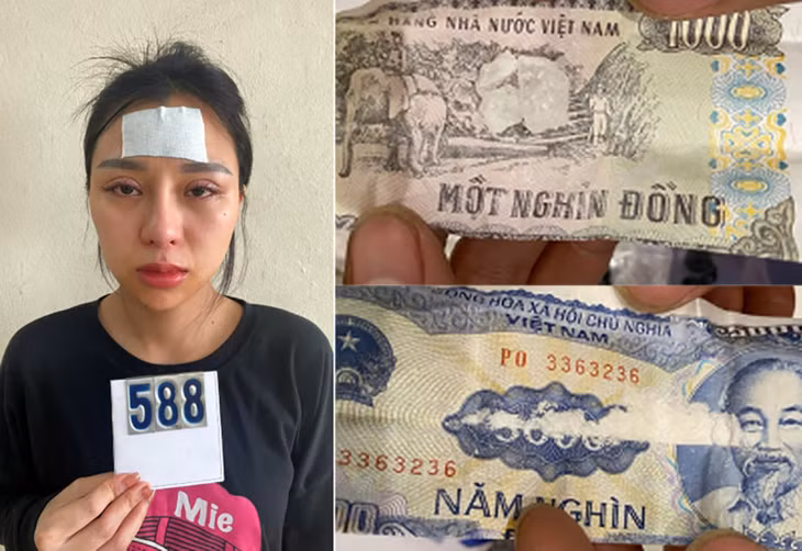 Ngô Thị Ánh Tuyết và số ma túy thu giữ.