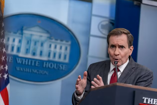 Người phát ngôn Hội đồng An ninh Quốc gia John Kirby phát biểu trong cuộc họp báo tại Nhà Trắng ở Washington. Ảnh: AP