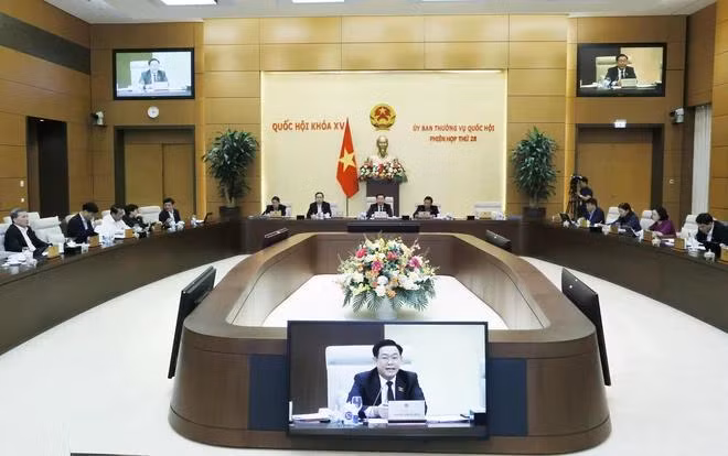 Chủ tịch Quốc hội Vương Đình Huệ phát biểu. (Ảnh: Lâm Khánh/TTXVN)