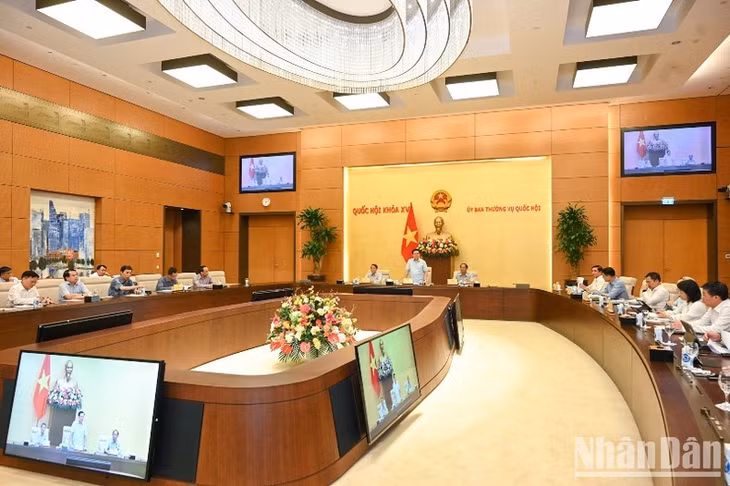 Quang cảnh buổi làm việc tại Nhà Quốc hội. (Ảnh: Duy Linh)