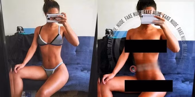 Một phần mềm tích hợp Deepfake có thể dễ dàng biến bức ảnh bình thường thành ảnh khỏa thân (Ảnh: DNC).