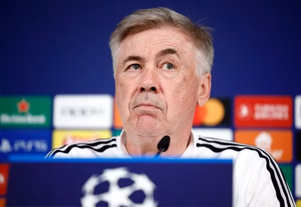 Ancelotti cân bằng kỷ lục của Sir Alex với tư cách HLV có nhiều trận cầm quân nhất lịch sử Champions League. Ảnh: Reuters.