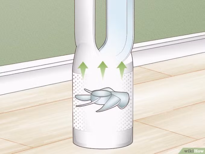 Cạnh quạt giấu trong chân đế sản phẩm. Ảnh: Wikihow