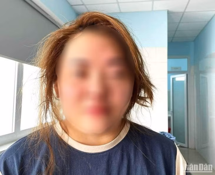 Cô Nh bị đánh gây nhiều thương tích.