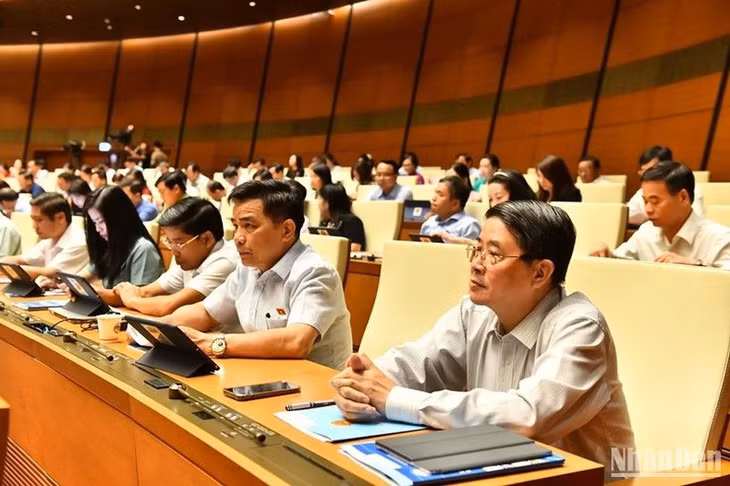 Các đại biểu tham dự phiên họp sáng 23/5. (Ảnh: ĐĂNG KHOA)