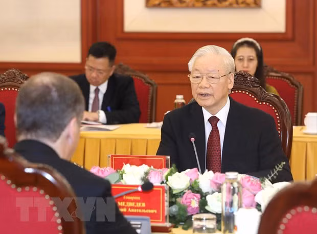 Tong Bi thu hoi dam voi Chu tich Dang Nuoc Nga Thong nhat hinh anh 2