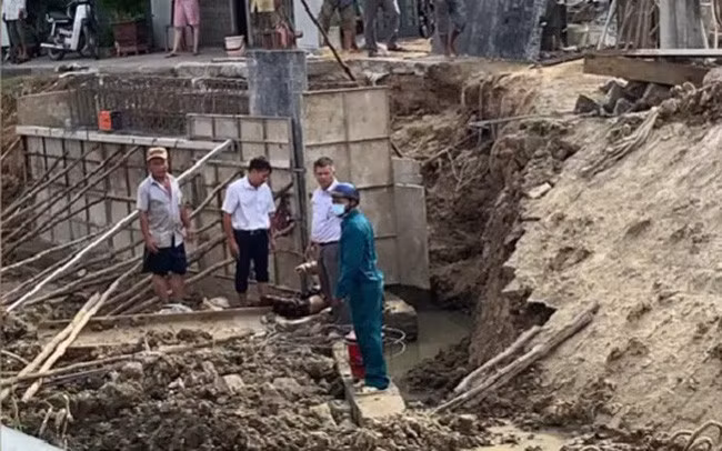 Hiện trường vụ tai nạn lao động.