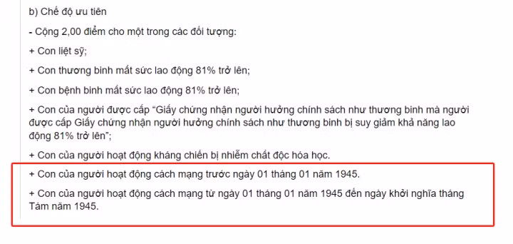 Đối tượng được hưởng chế độ ưu tiên theo kế hoạch tuyển sinh đầu cấp năm học 2023-2024 của tỉnh Nam Định. Thông tin được lan truyền gây xôn xao dư luận.