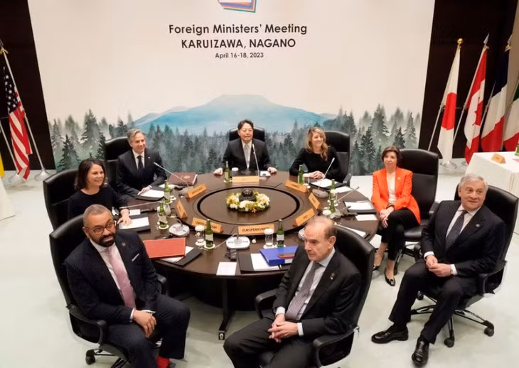 Cuộc họp cấp ngoại trưởng G7 hồi tháng 4/2023. Ảnh: Reuters
