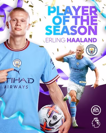 Haaland thắng giải thưởng lớn trong mùa đầu tiên thi đấu tại Anh. Ảnh: Premier League.