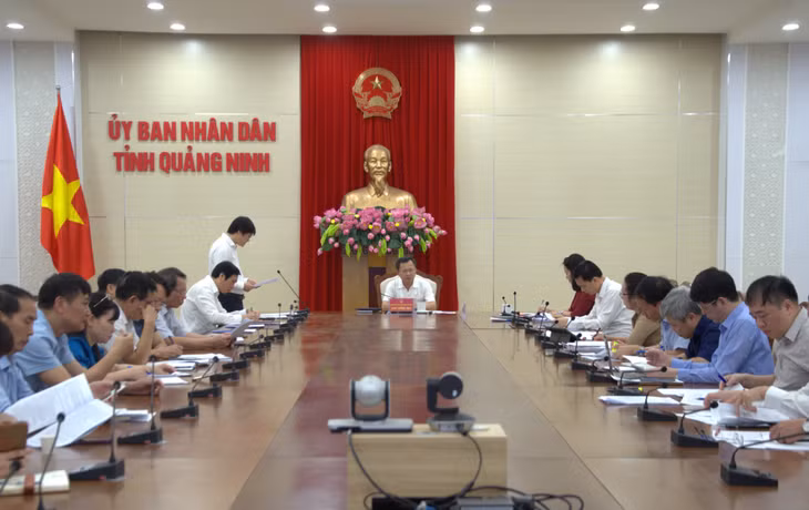 Sở Y tế báo cáo tại cuộc họp. 