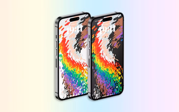 Hình nền Pride cho màn hình khóa trong iOS 16.5. (Ảnh: Apple)