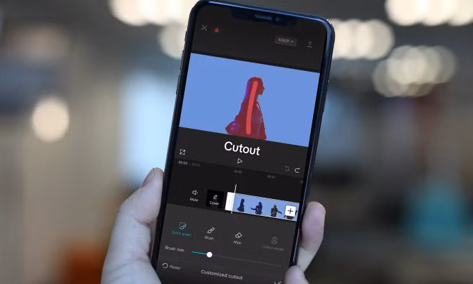 Giao diện ứng dụng CapCut trên smartphone. Ảnh: Khương Nha