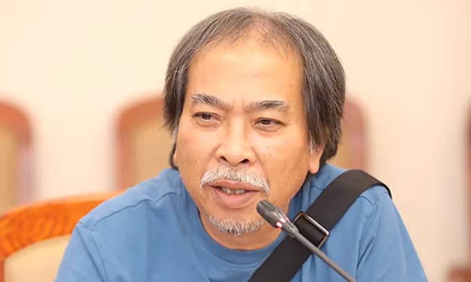 Ông Nguyễn Quang Thiều giữ chức Chủ tịch Hội Nhà văn hồi cuối 2020. Ảnh: Hòa Nguyễn