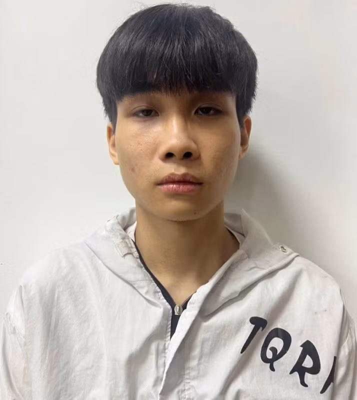 Đối tượng Trần Minh Đức tại cơ quan Công an.