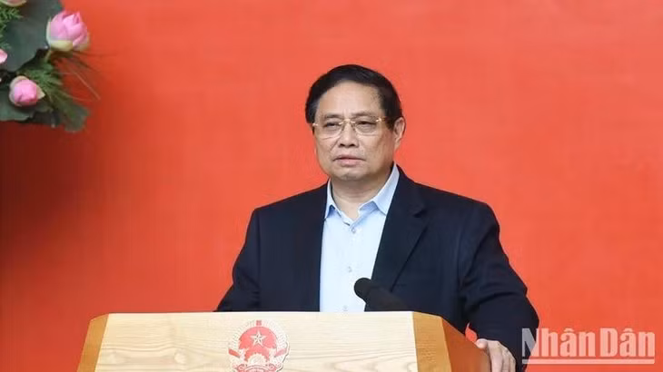 Thủ tướng Phạm Minh Chính phát biểu ý kiến tại phiên họp. (Ảnh: TRẦN HẢI)
