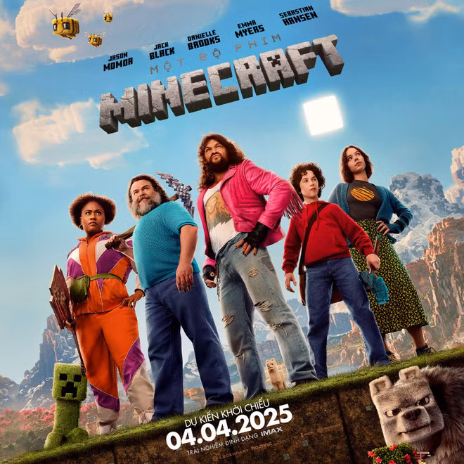 “Minecraft” (tựa Việt: Một bộ phim Minecraft) sẽ chiếu ở Việt Nam vào ngày 4/4, cùng thời gian công chiếu tại thị trường Bắc Mỹ.