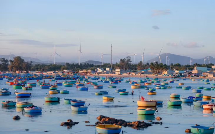 Mũi La Gàn là một dải đất ven biển dài hơn 2.000m, với những mũi đá nhô ra biển tạo thành hình vòng cung. Khu vực này không chỉ là nơi ở của cư dân địa phương mà còn là điểm tránh bão của tàu thuyền trong vùng. Ảnh: Lữ Duy Tường