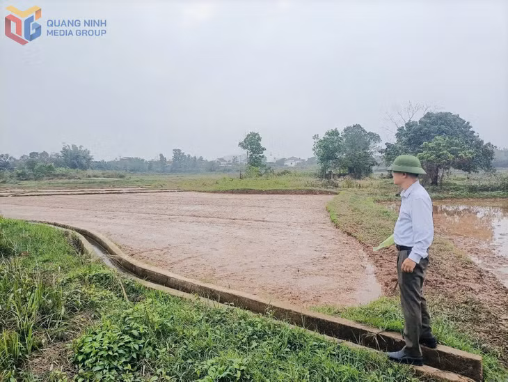 Lãnh đạo xã Đông Ngũ (huyện Tiên Yên) kiểm tra hệ thống kênh mương trên địa bàn xã.