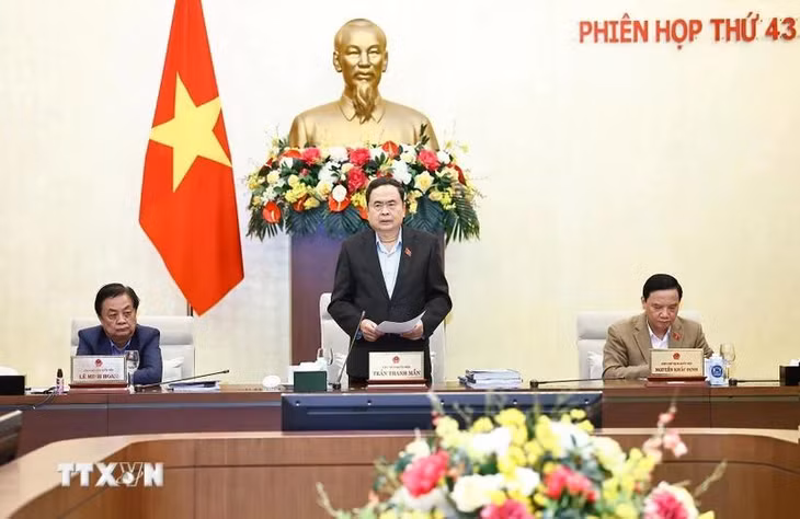 Chủ tịch Quốc hội Trần Thanh Mẫn phát biểu bế mạc Phiên họp. (Ảnh: Doãn Tấn/TTXVN)